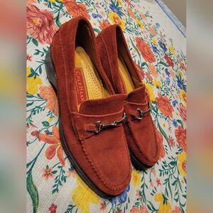 Cole Haan Country Woman's Red Suede Horsebit Loafer